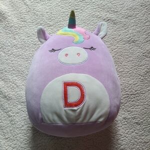 SQUISHMALLOWS purple unicorn initial D 16 inches